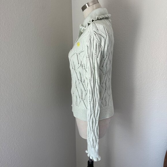 Sandy Liang X Target Chantilly Rib Knit Pullover Sweater Peter Pan Neckline Embr - Picture 2 of 6